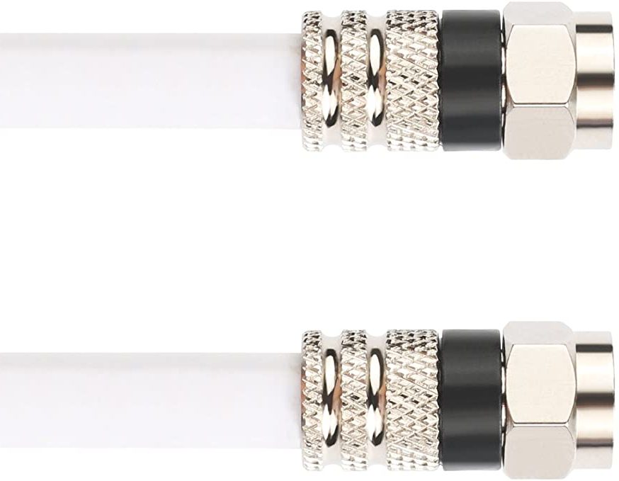 Weißes RG6-Kabel mit F-Steckern