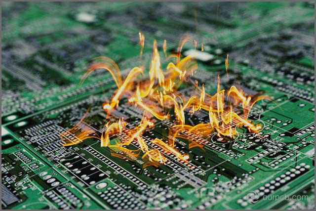 PCB on fire
